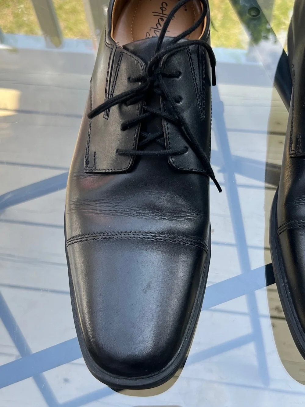 Clarks Tilden Cap Toe Oxford Classic Dress Shoes Black Leather Men's Size 13M